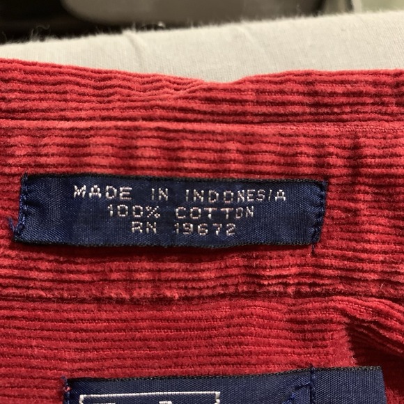 Vintage Polo Ralph Lauren Corduroy Shirt Men's XL Red Button Down Heritage 90s - Picture 10 of 13